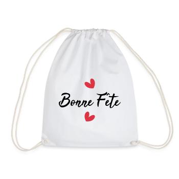 HAPPY BIRTHDAY. HEART. HAPPY MOTHER'S DAY. MOM. FEAST - Drawstring Bag - white - Front