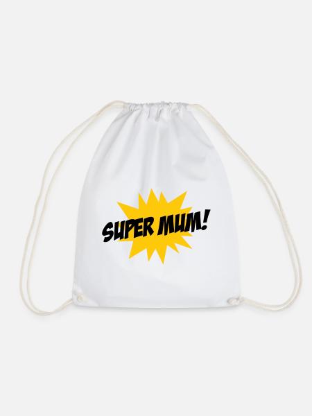 Super Mom - Mother's Day - Drawstring Bag - white