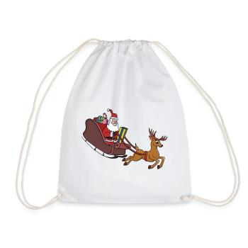 Santa Sleigh Dash and Reindeer Run - Drawstring Bag - white - Front