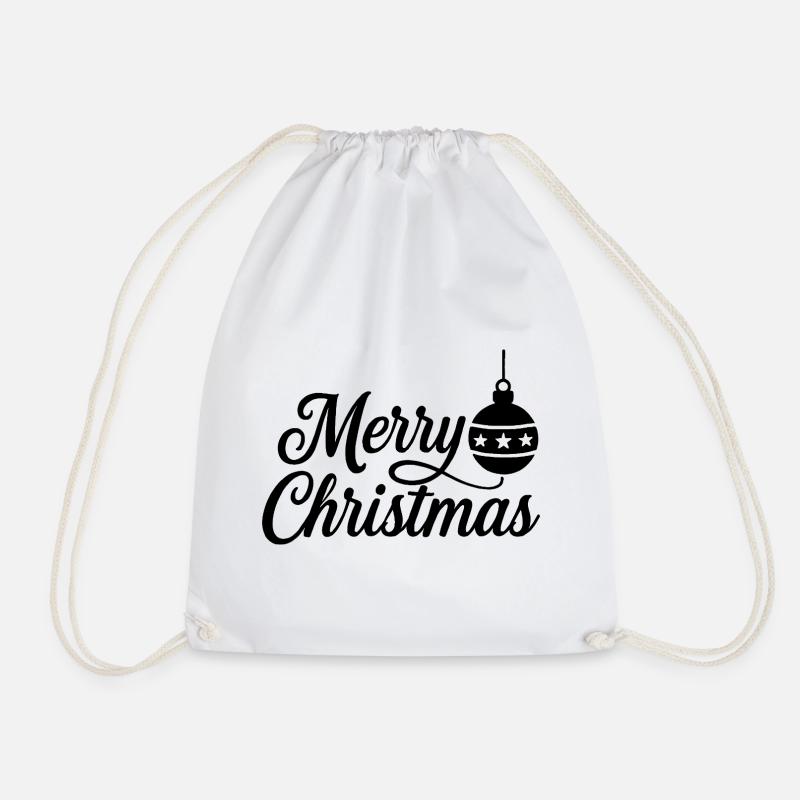 Merry Christmas mit Weihnachtskugel - Turnbeutel - Weiß