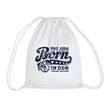 Born in DDR 1956 - Geburtstag - Ossi Geschenk - Turnbeutel - Weiß - Vorne