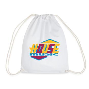 Design typographique stylé de house music - Sac de sport léger - blanc - Devant
