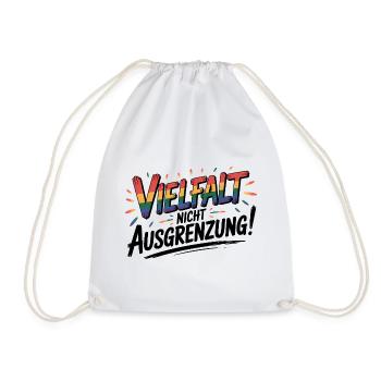 Vielfalt statt Ausgrenzung - Cool Pride Logo - Turnbeutel - Weiß - Vorne