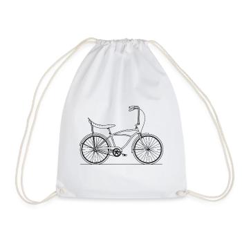 Bonanza Bicycle Icon – Chopper Style Design - Drawstring Bag - white - Front