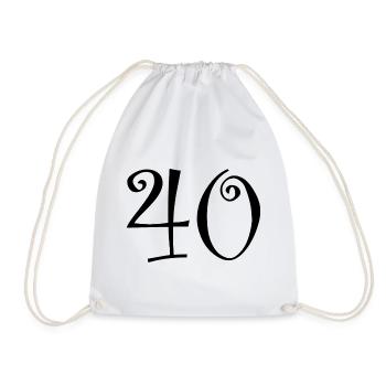 40. 40 ANS. 40e ANNIVERSAIRE. ANNIVERSAIRE 40 ANS. - Sac de sport léger - blanc - Devant