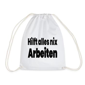 work - Drawstring Bag - white - Front