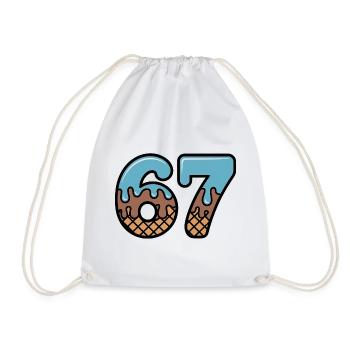 67 Icecream Dip Six Seven Memes - Drawstring Bag - white - Front