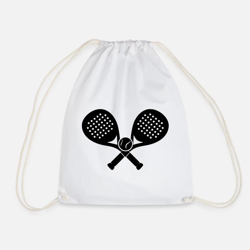 Padel_raquette_croises - Turnbeutel - Weiß