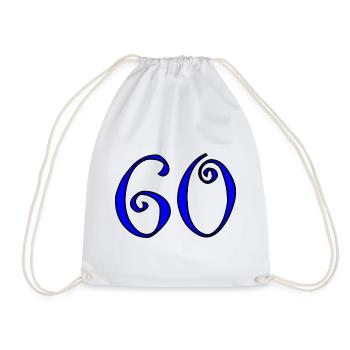60. 60 ANS. 60e ANNIVERSAIRE. ANNIVERSAIRE 60 ANS. - Sac de sport léger - blanc - Devant