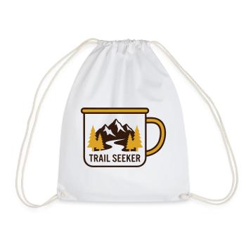 Berge Tasse Wander Logo - Turnbeutel - Weiß - Vorne