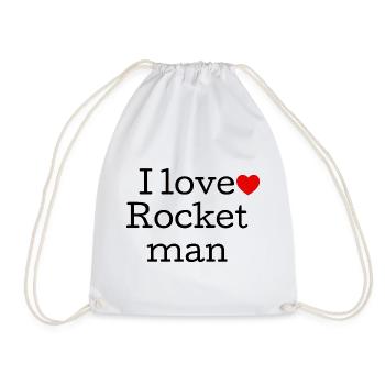 I Love Rock Music Typography - Drawstring Bag - white - Front