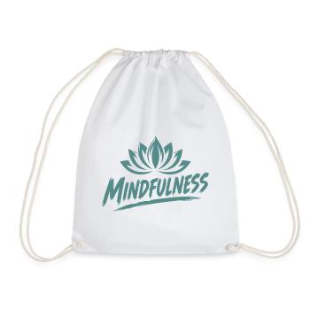 Mindfulness Achtsamkeit Lotusblumen Meditation - Turnbeutel - Weiß - Vorne