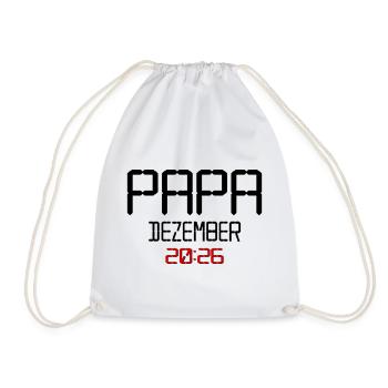 Geburt Baby Papa, Dezember 2026 - Turnbeutel - Weiß - Vorne