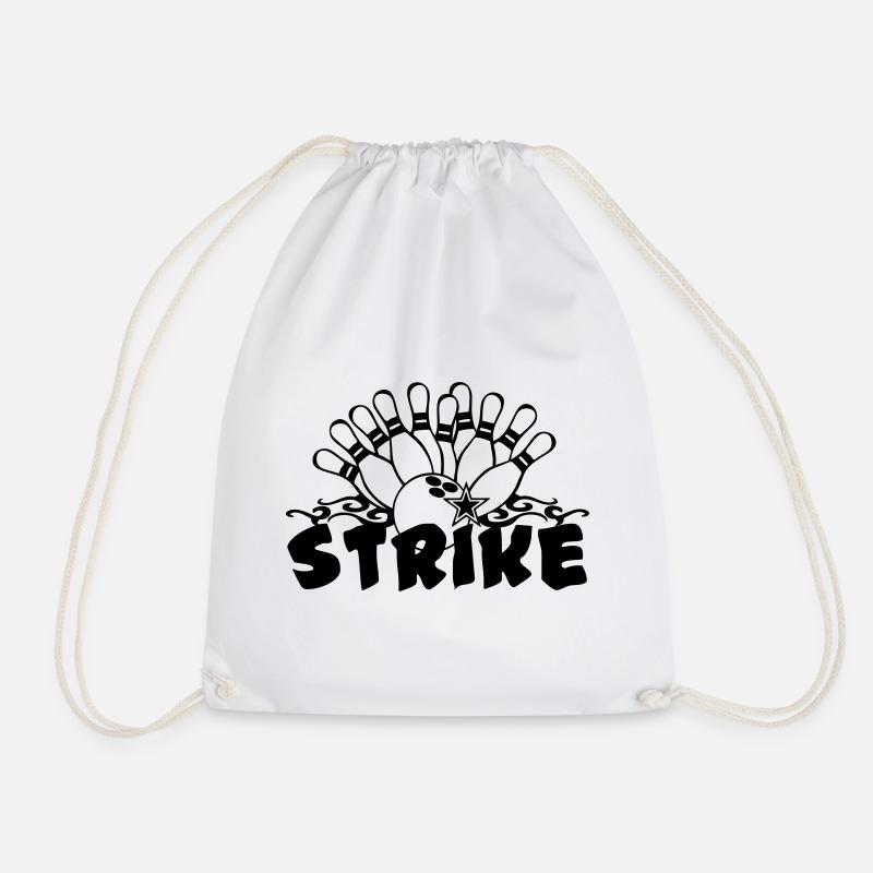 Bowling Strike , Fun Shirt , Strike (25) - Turnbeutel - Weiß