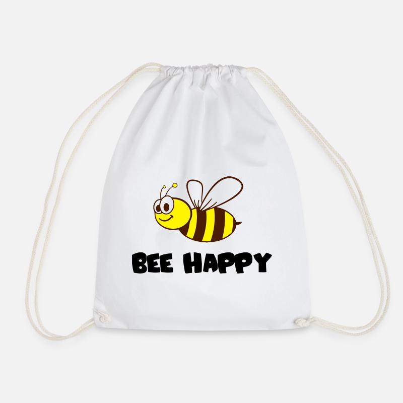 bee happy - Turnbeutel - Weiß