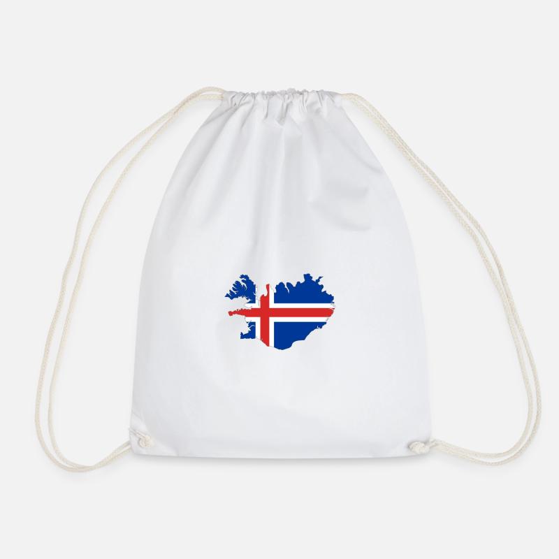 Iceland - Drawstring Bag - white