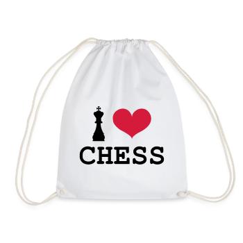 I Love Chess - Turnbeutel - Weiß - Vorne