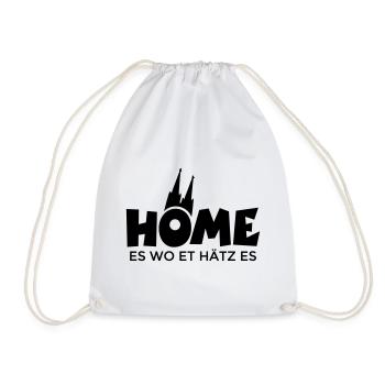 Home es wo et Hätz es - Köln mit Kölner Dom - Turnbeutel - Weiß - Vorne
