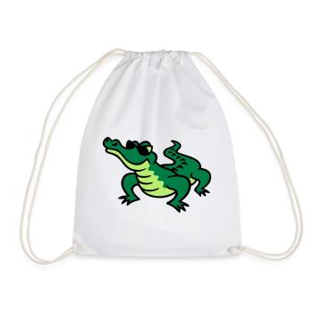 Cool Croc - Drawstring Bag - white - Front
