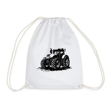 Tracteur - Remorqueur - Agriculteur - Sac de sport léger - blanc - Devant