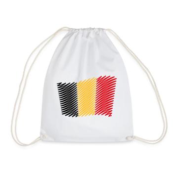 Flag Of Belgium / Tricolour (Scribble) - Drawstring Bag - white - Front