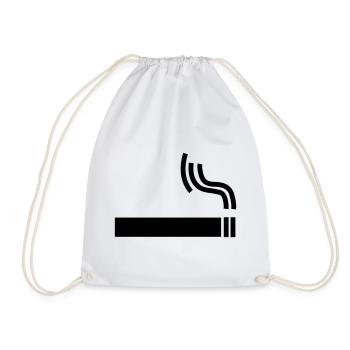 Cigarette Cigarette smoking break - Drawstring Bag - white - Front