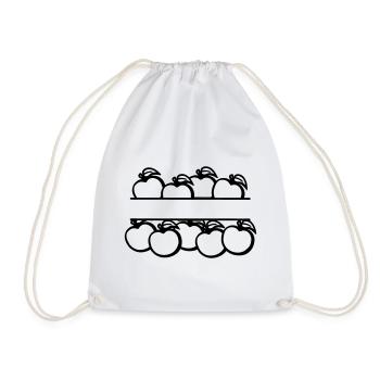 Apples banner transparent - Drawstring Bag - white - Front