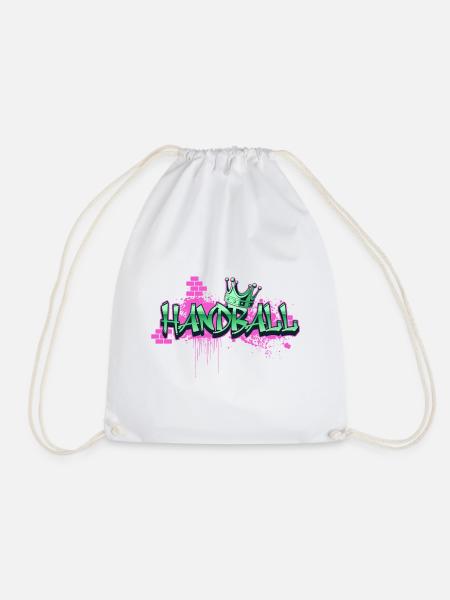 Handball Graffiti Spray Sprayer Handballspieler - Turnbeutel - Weiß