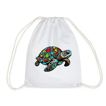 Turtle - Drawstring Bag - white - Front