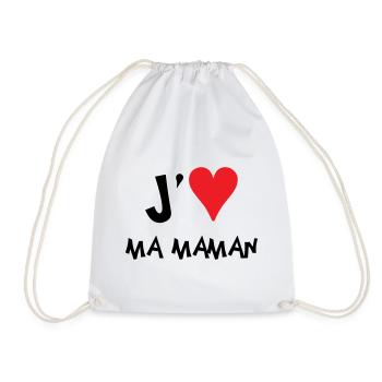 J'aime ma maman - Fête des Mères - Sac de sport léger - blanc - Devant
