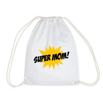 Super Mom - Mother's Day - Drawstring Bag - white - Front