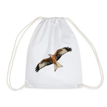 Red Kite in flight - Drawstring Bag - white - Front