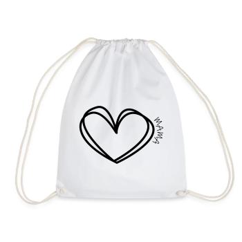 Mom Heart - Drawstring Bag - white - Front