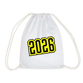 2026 - Drawstring Bag - white - Front