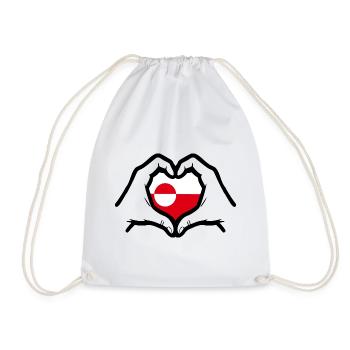 Greenland Love - Drawstring Bag - white - Front