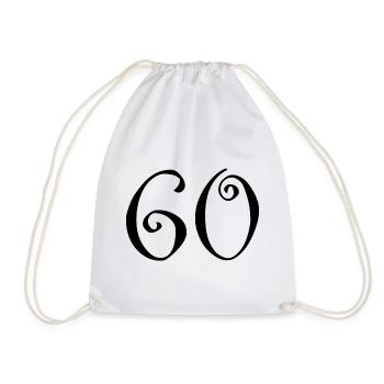 60. 60 ANS. 60e ANNIVERSAIRE. ANNIVERSAIRE 60 ANS. - Sac de sport léger - blanc - Devant