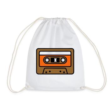 Retro Cassette Mixtape 90s Icon - Drawstring Bag - white - Front