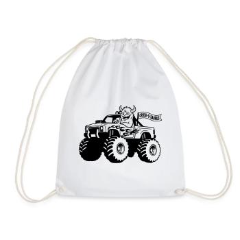 monster truck monster - Drawstring Bag - white - Front