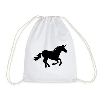 Galoppierendes Einhorn - Turnbeutel - Weiß - Vorne