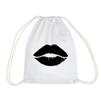Kiss - Drawstring Bag - white - Front