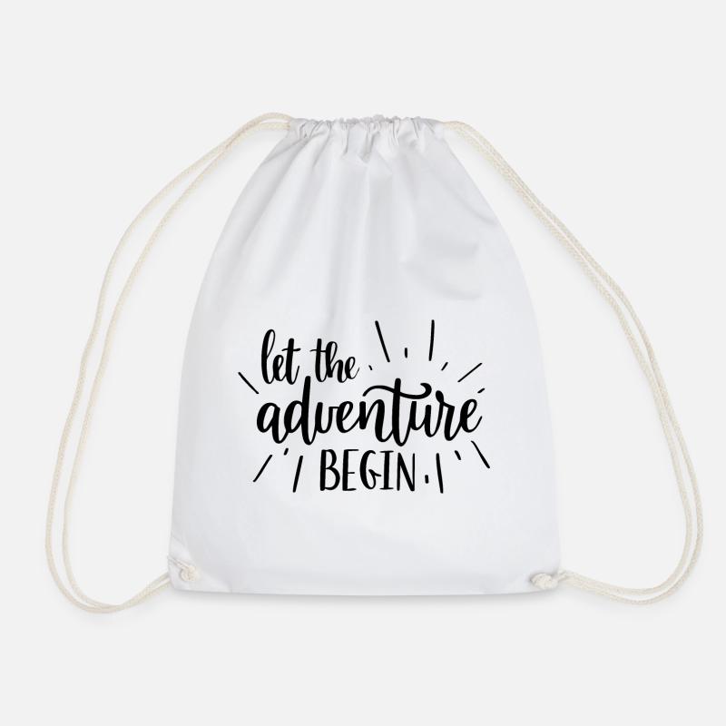 Abenteuerbeginner Motivdesign - Turnbeutel - Weiß
