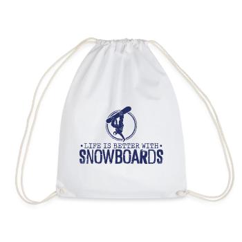 Snowboard Snowboarding Snowboardurlaub Snowboarder - Turnbeutel - Weiß - Vorne