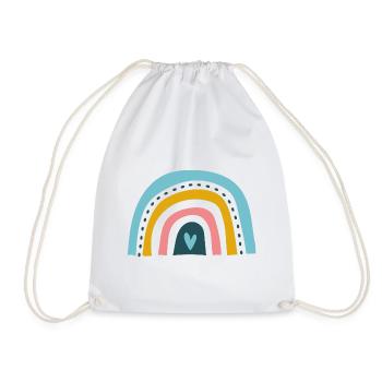 Arc-en-ciel avec cœur - Sac de sport léger - blanc - Devant