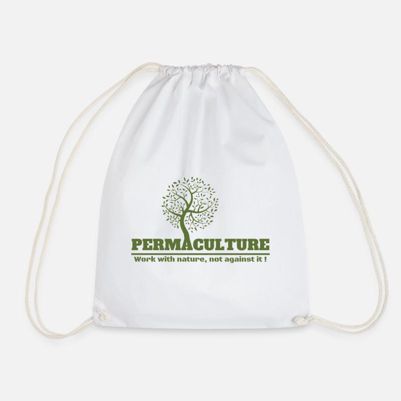 PERMACULTURE work with nature , not against it - Sac de sport léger - blanc