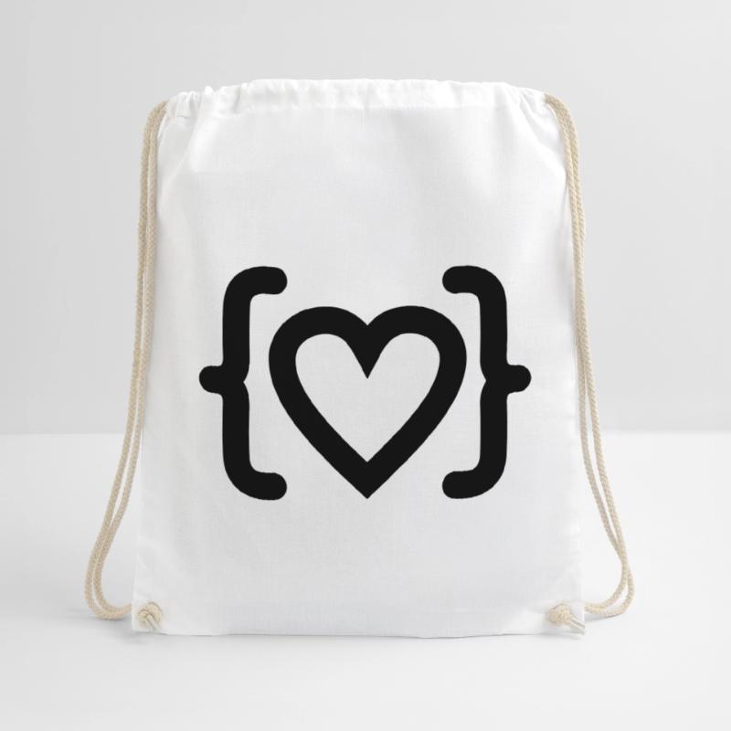 Herz des Programmierer-Code-Logos Turnbeutel