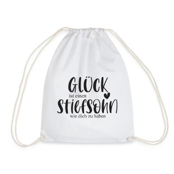 Sohn Stiefsohn Kind Familie Geschenk Glück - Turnbeutel - Weiß - Vorne