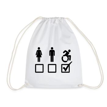 All wheelchair users are suitable* - Drawstring Bag - white - Front