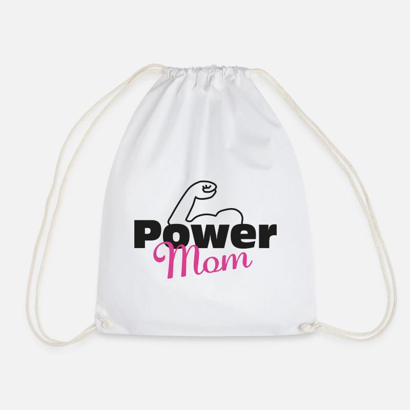 Power Mom schwarz-pink - Turnbeutel - Weiß