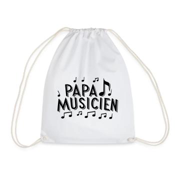Cadeau Harmonieux : Papa Musicien ! - Sac de sport léger - blanc - Devant