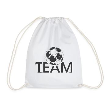 team soccer club team logo icon ball - Drawstring Bag - white - Front